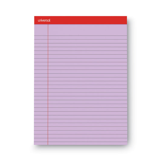 Universal Colored Perforated Ruled Writing Pads, Wide/Legal Rule, 50 Orchid 8.5 x 11 Sheets, Dozen