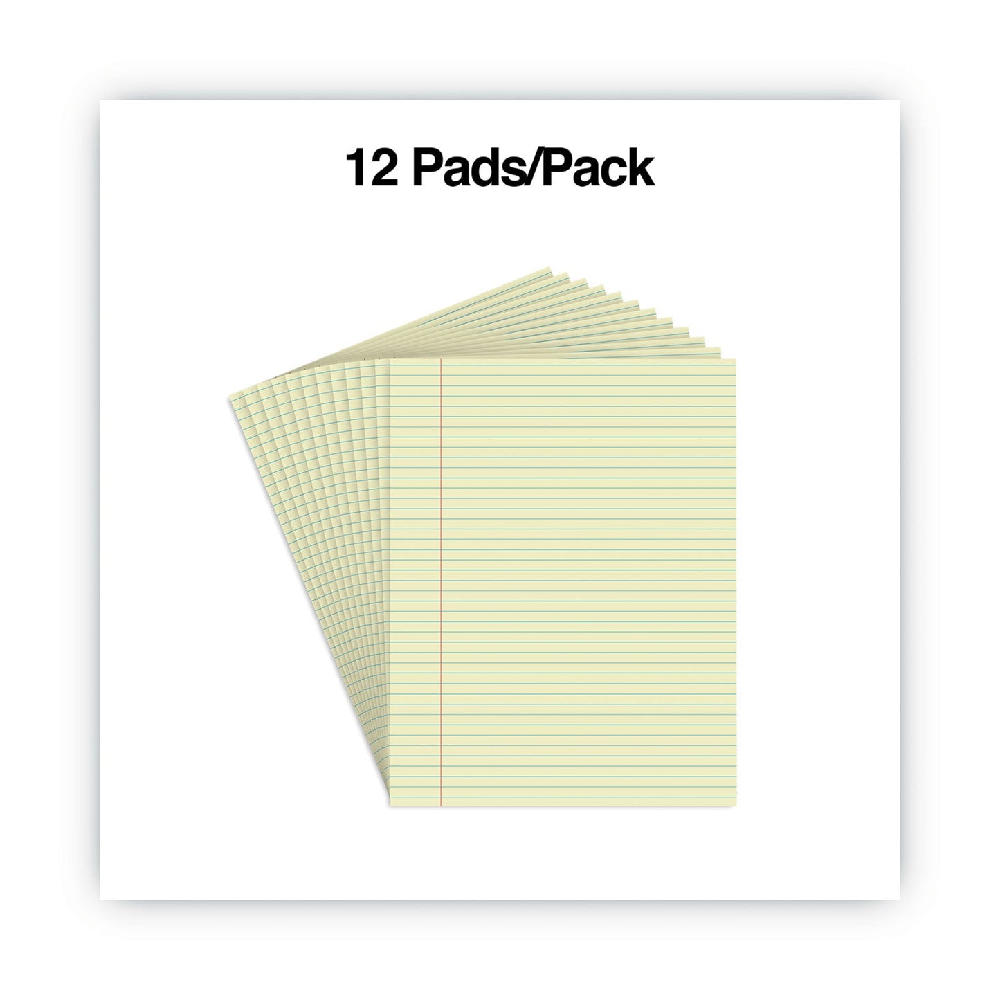 Universal Glue Top Pads, Narrow Rule, 50 Canary-Yellow 8.5 x 11 Sheets, Dozen