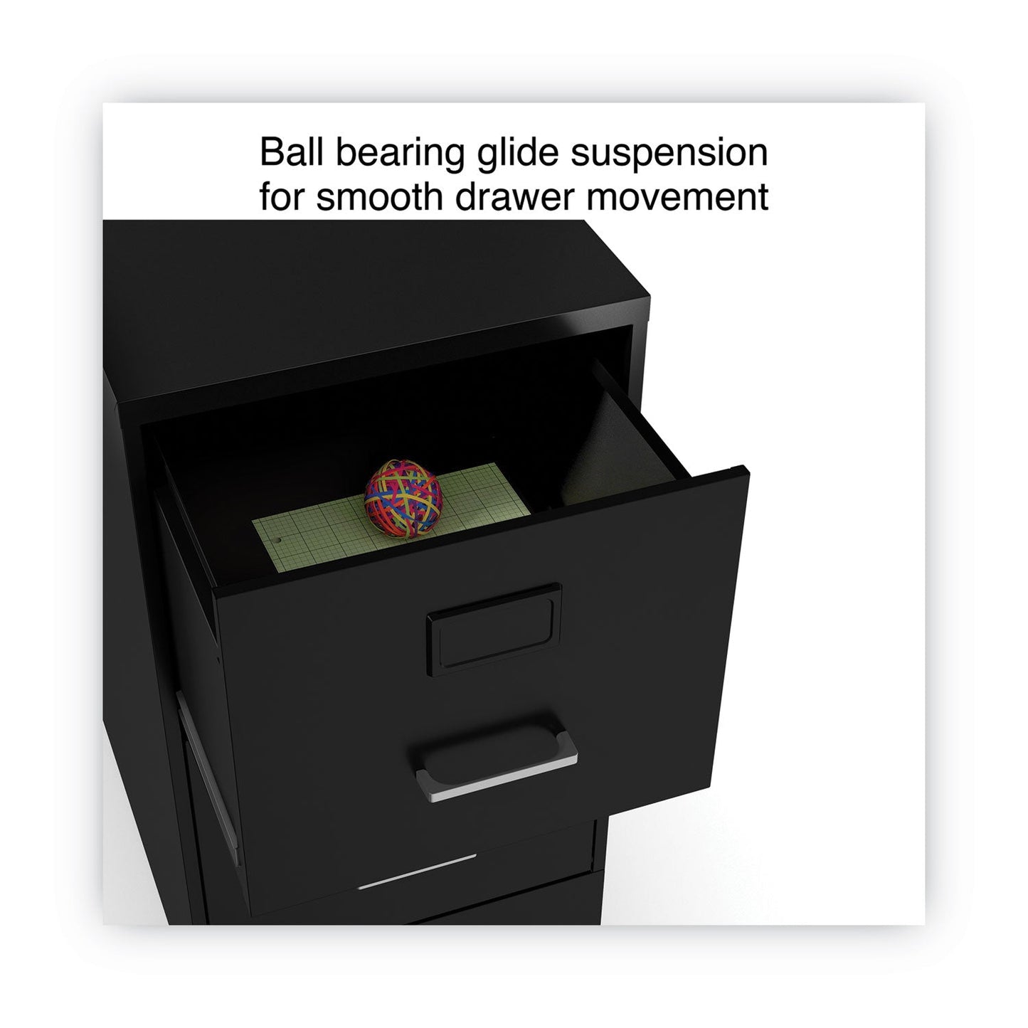 Alera Soho Vertical File Cabinet, 2 Drawers: File/File, Letter, Black, 14" x 18" x 24.1"