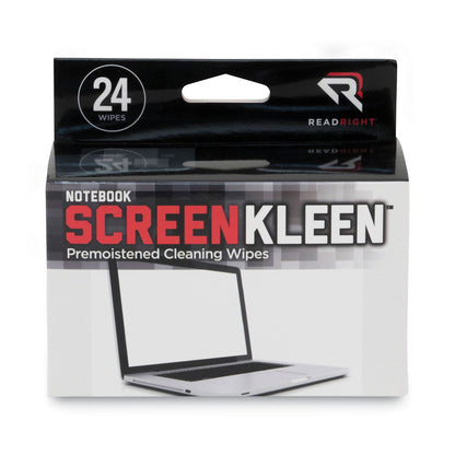 Read Right Notebook ScreenKleen Pads, Cloth, 7 x 5, White, 24/Box
