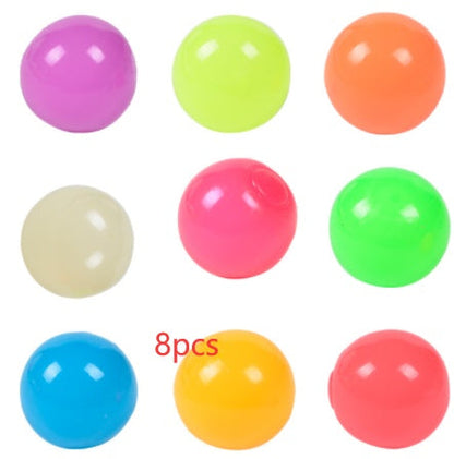 Luminous Sticky Ball Toys Sticky Wall Home Party Games Glow In The Dark Novelty Toys Decompression Squeeze Toy