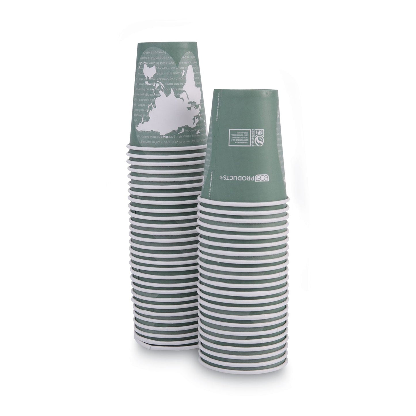 Eco-Products World Art Renewable and Compostable Hot Cups, 12 oz, 50/Pack, 20 Packs/Carton