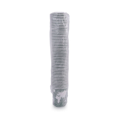 Eco-Products World Art Renewable and Compostable Hot Cups, 12 oz, Gray, 50/Pack