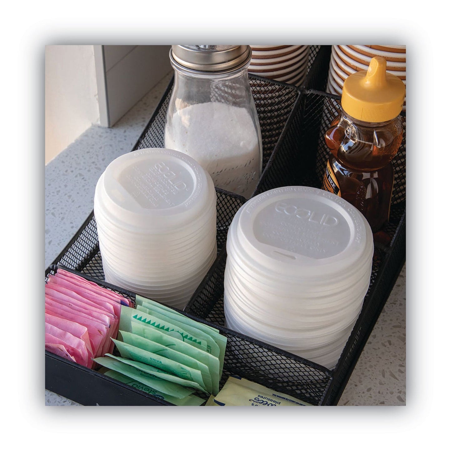 Eco-Products EcoLid Renewable/Compostable Hot Cup Lid, PLA, Fits 10 oz to 20 oz Hot Cups, 50/Pack, 16 Packs/Carton