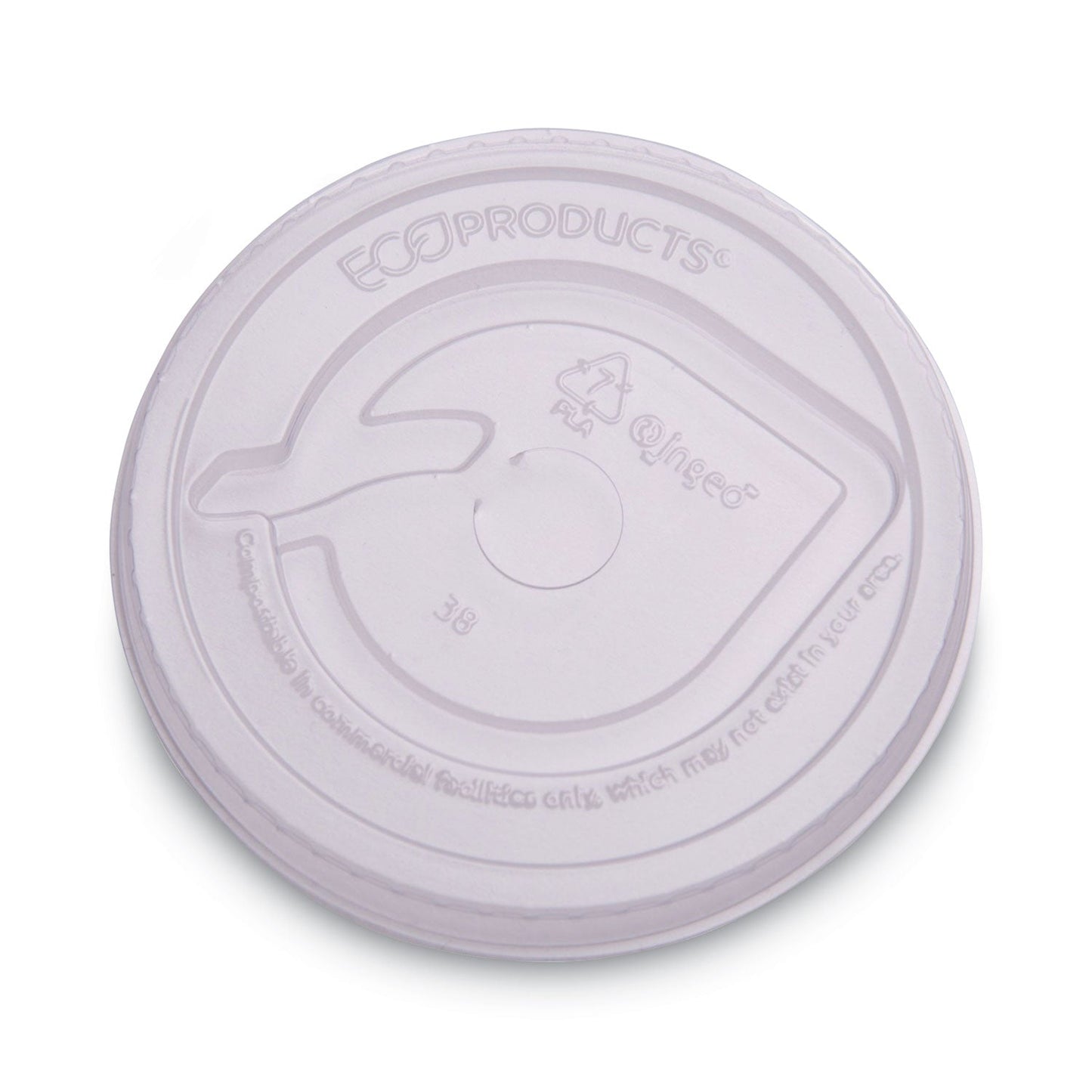 Eco-Products GreenStripe Renewable and Compost Cold Cup Flat Lids, Fits 9 oz to 24 oz Cups, Clear, 100/Pack, 10 Packs/Carton