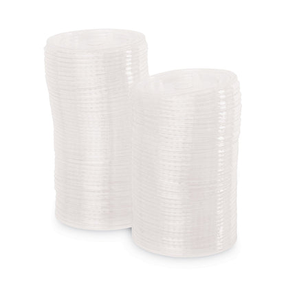 Eco-Products GreenStripe Renewable and Compost Cold Cup Flat Lids, Fits 9 oz to 24 oz Cups, Clear, 100/Pack, 10 Packs/Carton