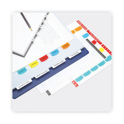 Redi-Tag Laser Printable Index Tabs, 1/5-Cut, White, 1.13" Wide, 100/Pack