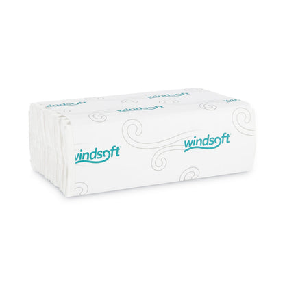 Windsoft C-Fold Paper Towels, 1 Ply, 10.2 x 13.25, White, 200/Pack, 12 Packs/Carton