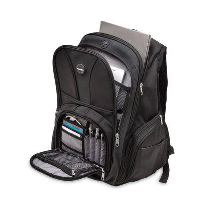 Kensington Contour Laptop Backpack, Fits Devices Up to 17", Ballistic Nylon, 15.75 x 9 x 19.5, Black