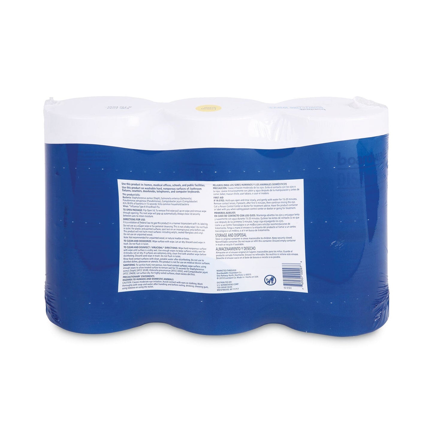 Boardwalk Disinfecting Wipes, 7 x 8, Lemon Scent, 75/Canister, 12 Canisters/Carton