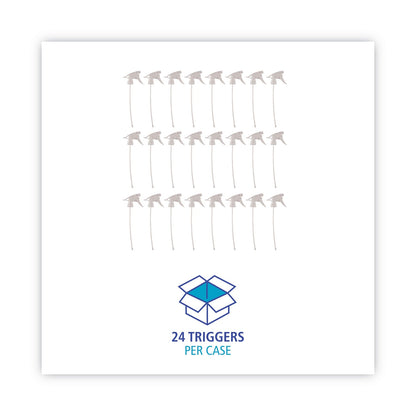 Boardwalk Trigger Sprayer 300ES, 9.5" Tube, Fits oz Bottles, White, 24/Carton