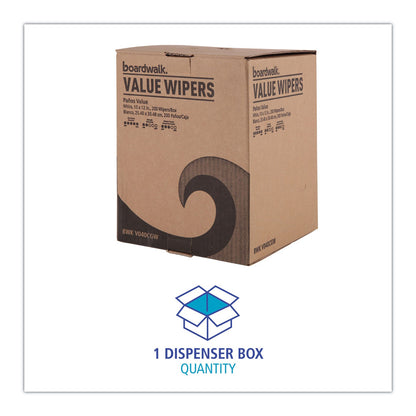 Boardwalk DRC Wipers, Centerpull, 10 x 12, White, 200/Carton