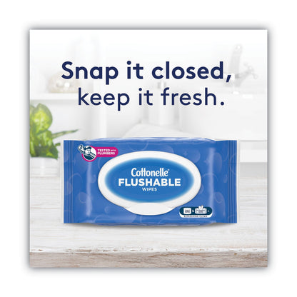 Cottonelle Fresh Care Flushable Cleansing Cloths, 3.73 x 5.5, White, 84/Pack