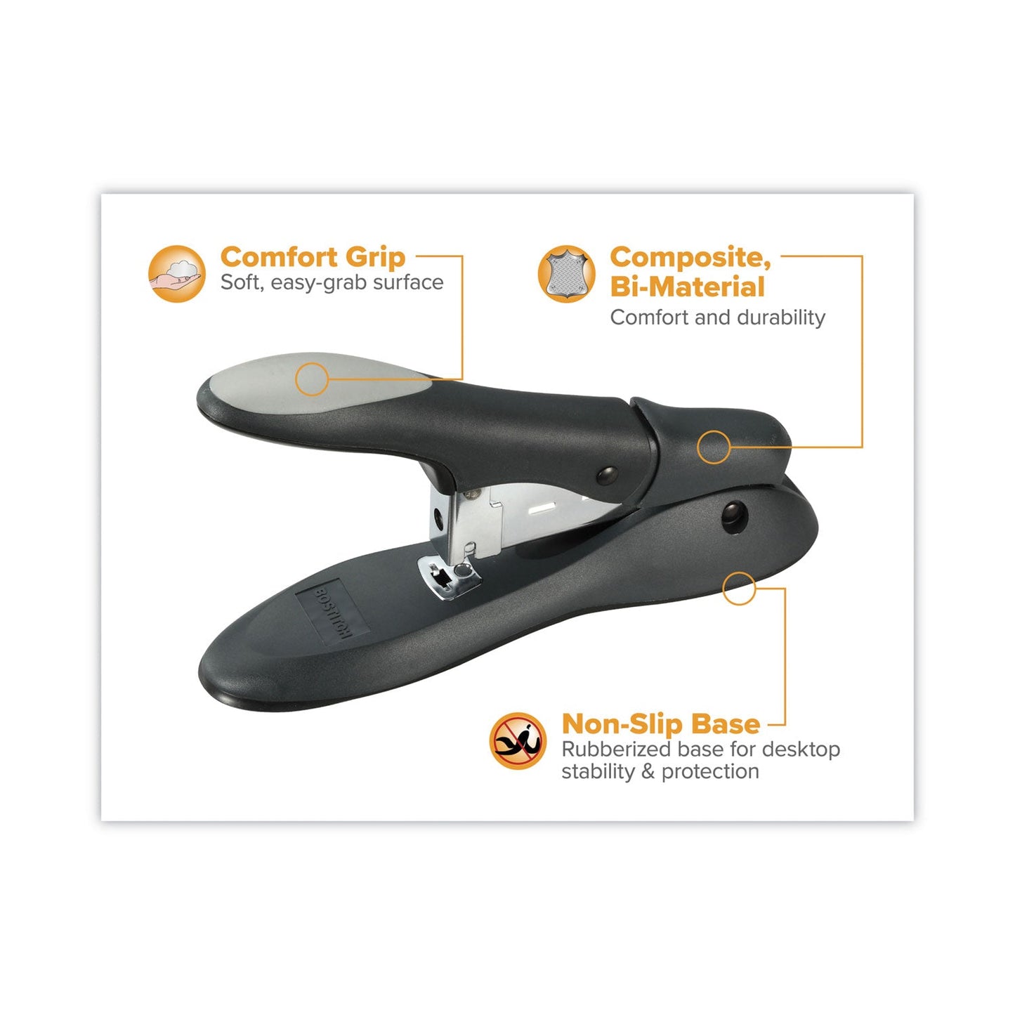 Bostitch Personal Heavy-Duty 60-Sheet Stapler, 60-Sheet Capacity, Black/Gray