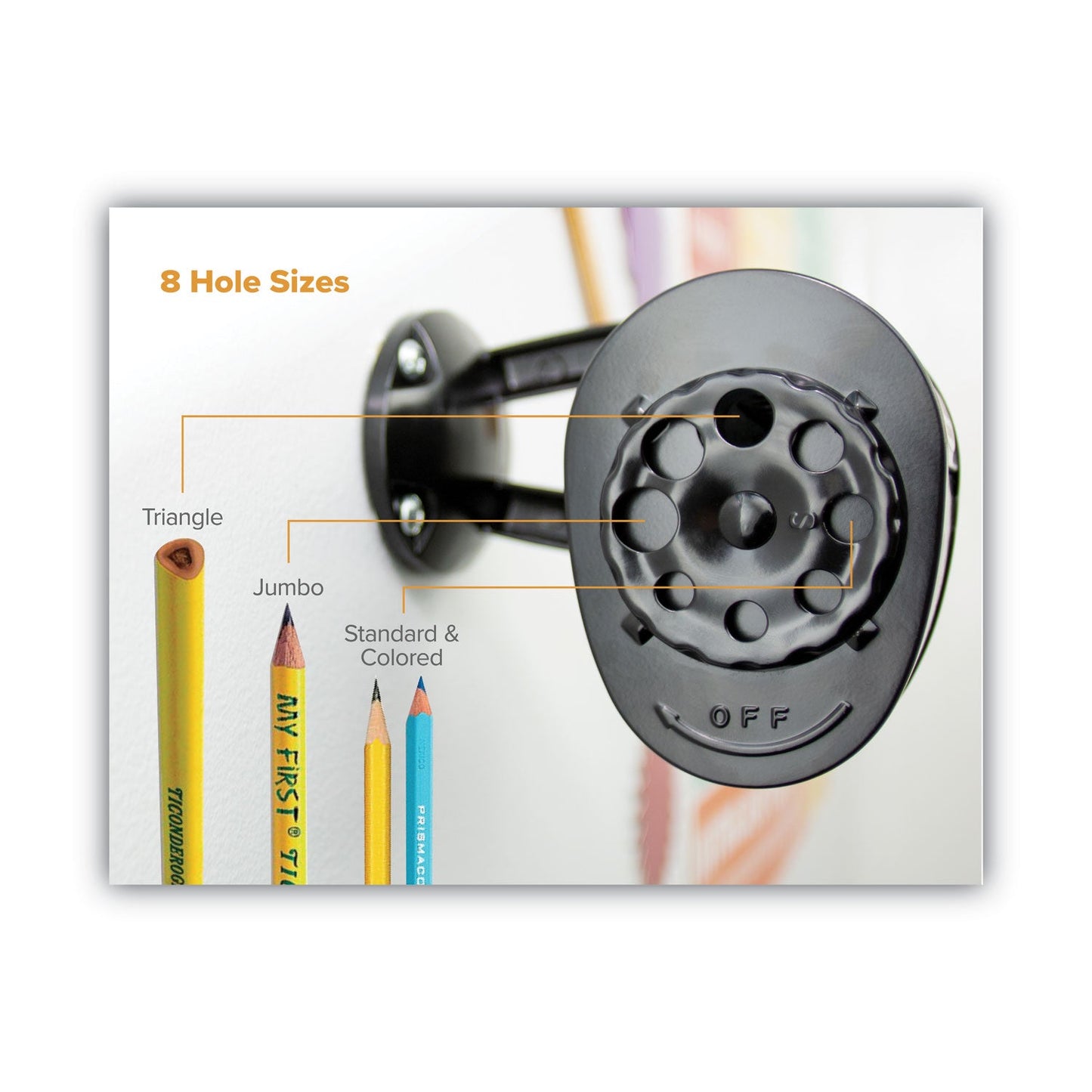 Bostitch Antimicrobial Manual Pencil Sharpener, Manually-Powered, 5.44 x 2.69 x 4.33, Black