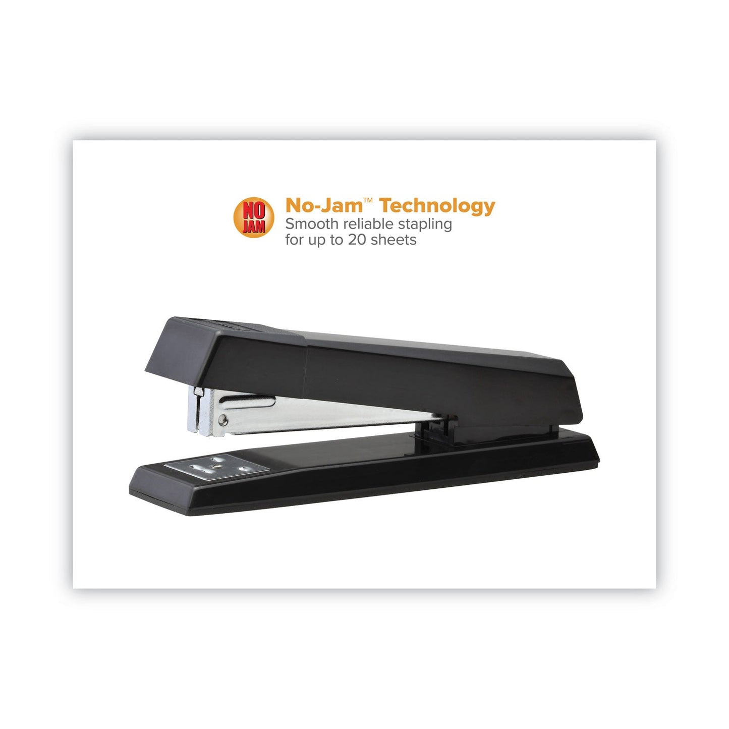 Bostitch No-Jam Premium Stapler, 20-Sheet Capacity, Black