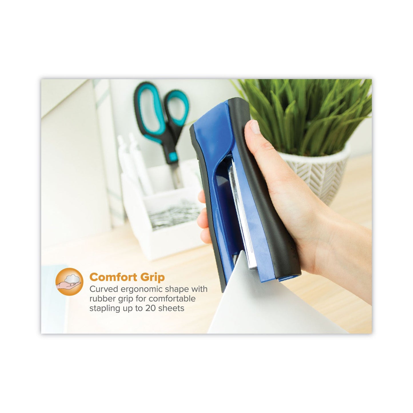 Bostitch Dynamo Stapler, 20-Sheet Capacity, Blue
