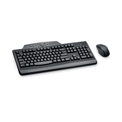 Kensington Pro Fit Wireless Media Desktop Set, 2.4 GHz Frequency/30 ft Wireless Range, Black
