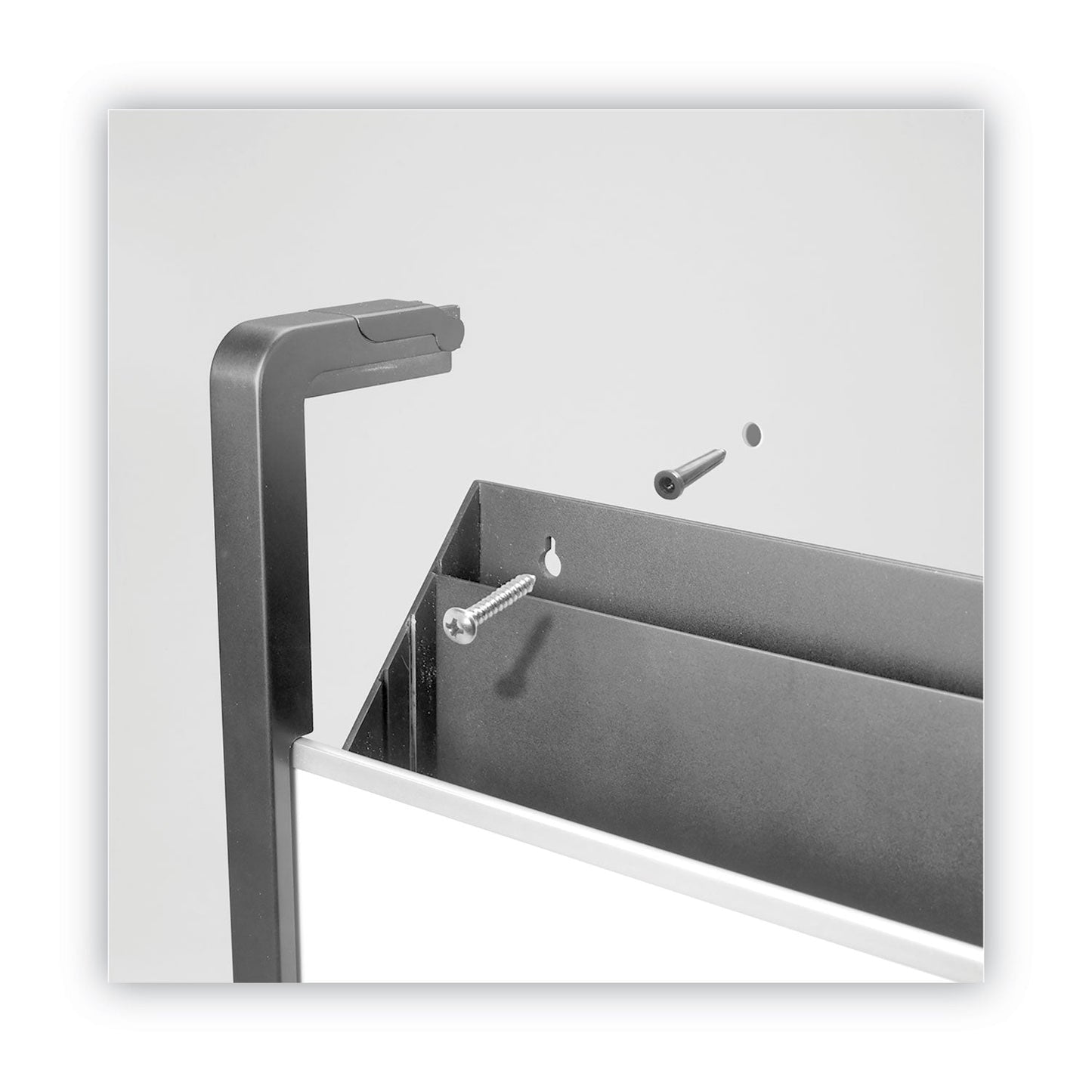 Quartet Hanging File Pocket with Dry Erase Board, 3 Sections, Letter Size, 15" x 4", x 20", Black