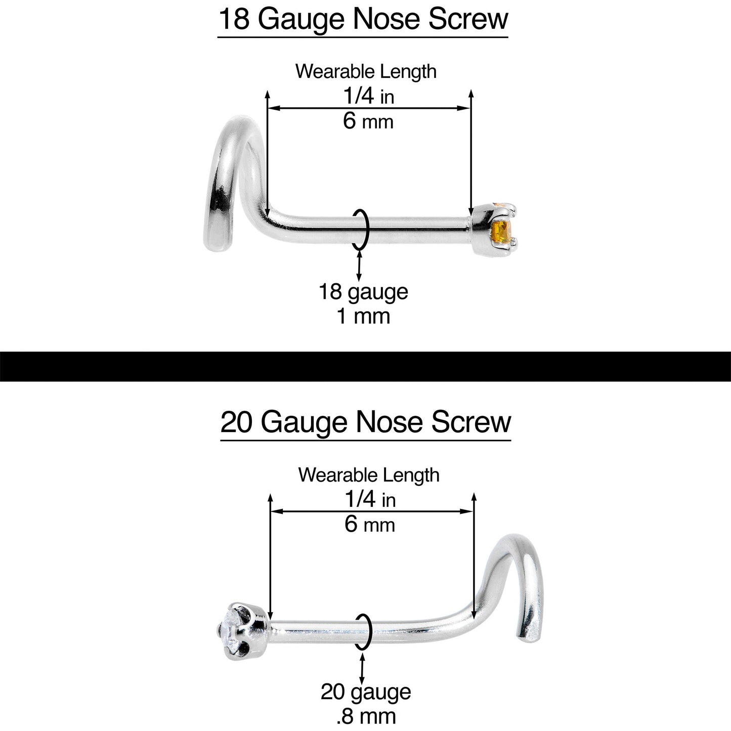 20G 1/4 Blue Synth Opal G23 Titanium Threadless Left Nose Screw