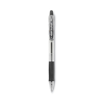 Pilot EasyTouch Ballpoint Pen, Retractable, Medium 1 mm, Black Ink, Clear Barrel, Dozen