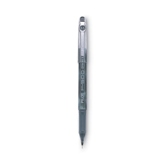 Pilot Precise P-500 Gel Pen, Stick, Extra-Fine 0.5 mm, Black Ink, Black Barrel, Dozen