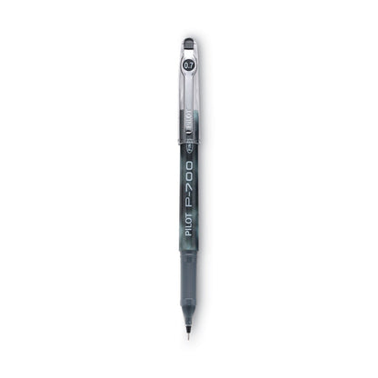 Pilot Precise P-700 Gel Pen, Stick, Fine 0.7 mm, Black Ink, Black Barrel, Dozen