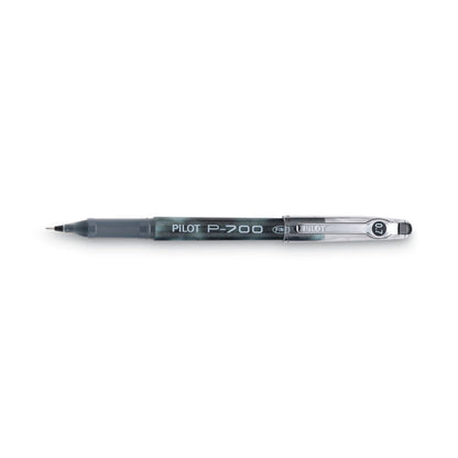 Pilot Precise P-700 Gel Pen, Stick, Fine 0.7 mm, Black Ink, Black Barrel, Dozen