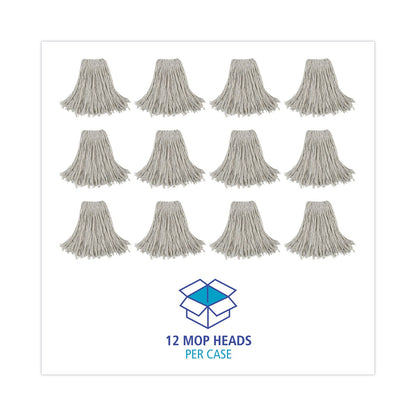 Boardwalk Cut-End Wet Mop Head, Cotton, No. 24, White 12/Carton