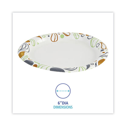 Boardwalk Deerfield Printed Paper Plates, 6" Dia, Coated/Soak Proof, Multicolor, 250/Pack, 4 Packs/Carton
