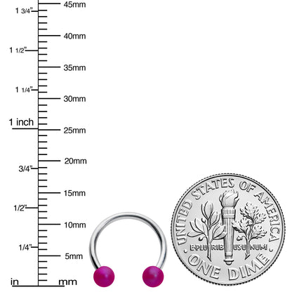 16G 3/8 Matte Purple Aurora Horseshoe Circular Barbell
