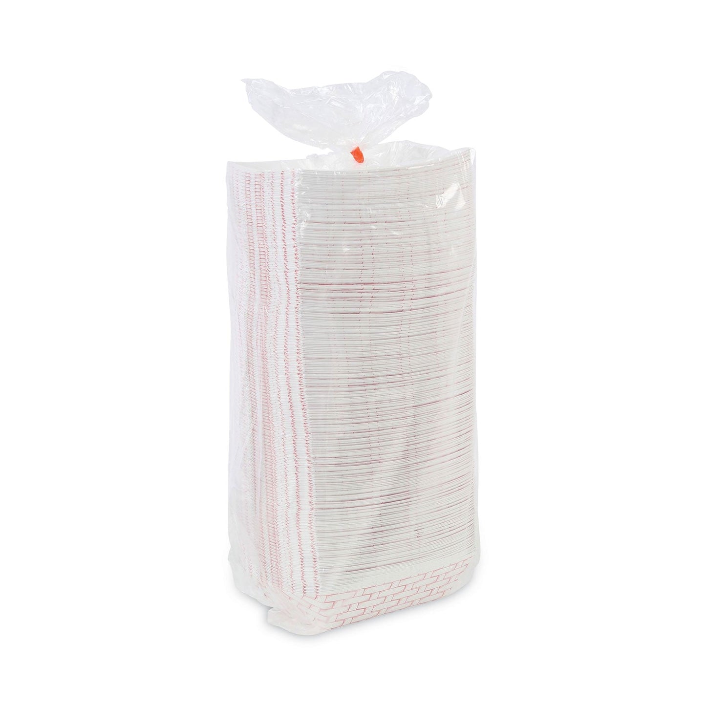 Boardwalk Paper Food Baskets, 3 lb Capacity, Red/White, 500/Carton