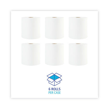 Boardwalk Hardwound Paper Towels, 1-Ply, 8" x 800 ft, White, 6 Rolls/Carton