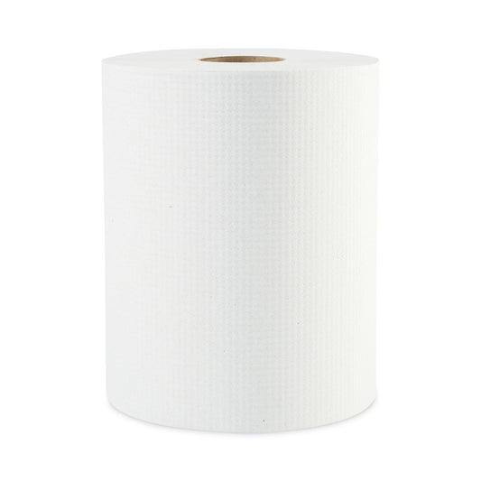 Boardwalk Hardwound Paper Towels, 1-Ply, 8" x 600 ft, White, 2" Core, 12 Rolls/Carton