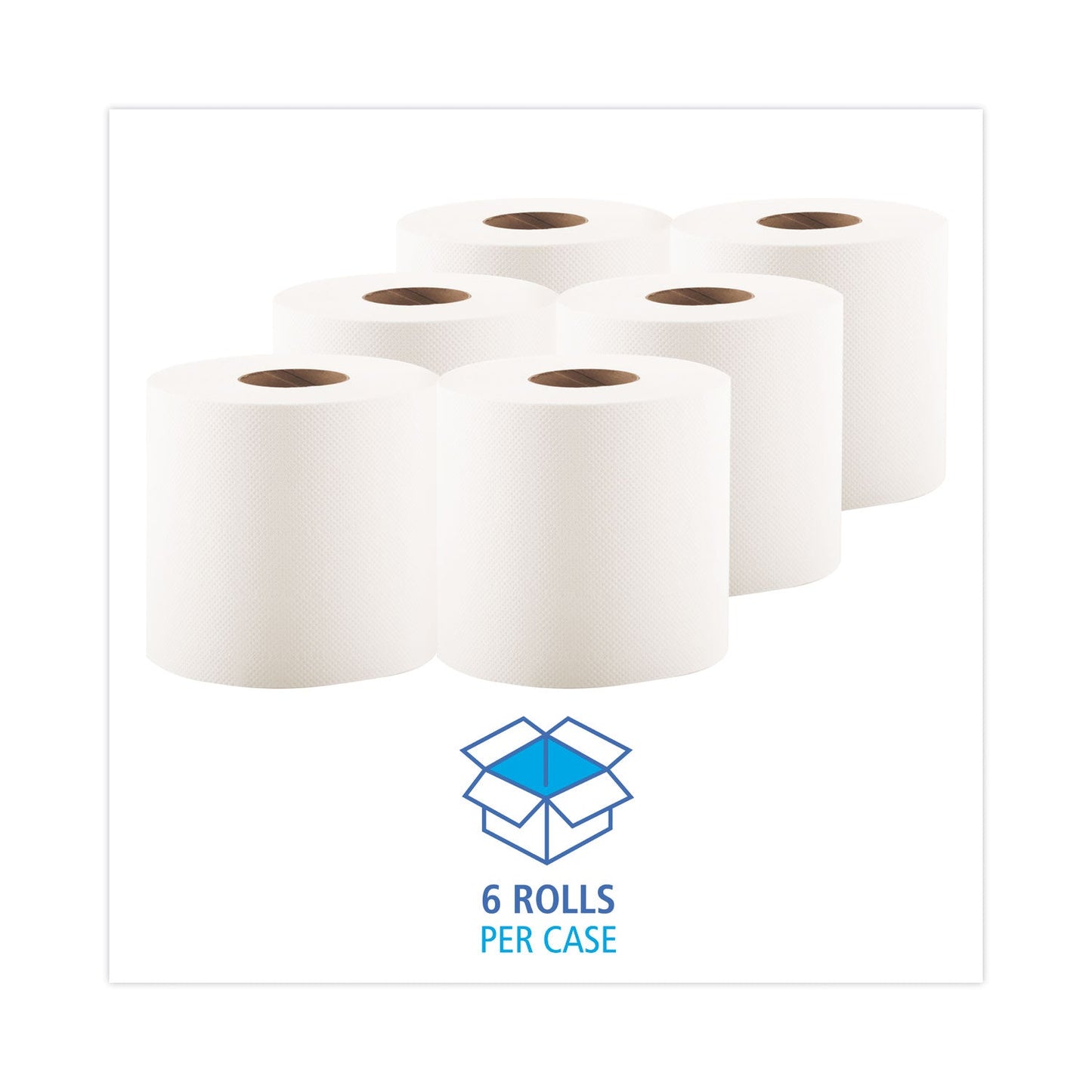 Boardwalk Center-Pull Hand Towels, 2-Ply, Perforated, 7.87 x 10, White, 600/Roll, 6 Rolls/Carton