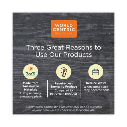 World Centric Paper Lids for Bowls, 3.6" Diameter, Kraft, 500/Carton