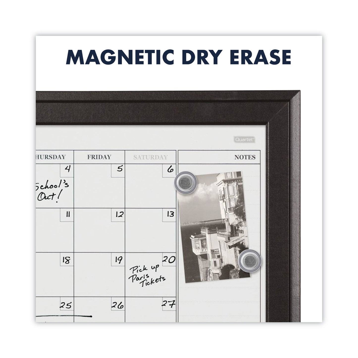 Quartet Home Decor Magnetic Combo Dry Erase with Cork Board on Bottom, 23 x 17, Espresso Wood Frame