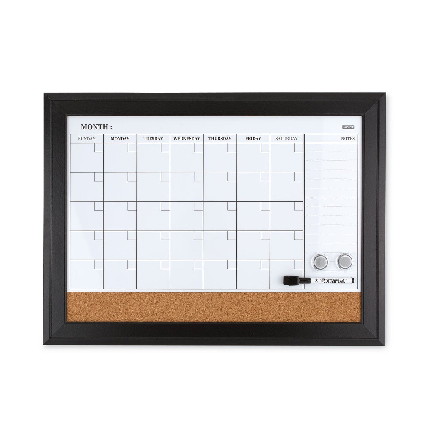 Quartet Home Decor Magnetic Combo Dry Erase with Cork Board on Bottom, 23 x 17, Espresso Wood Frame
