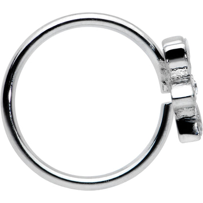 20G 5/16 Clear Gem Fancy Flower Seamless Nose Hoop