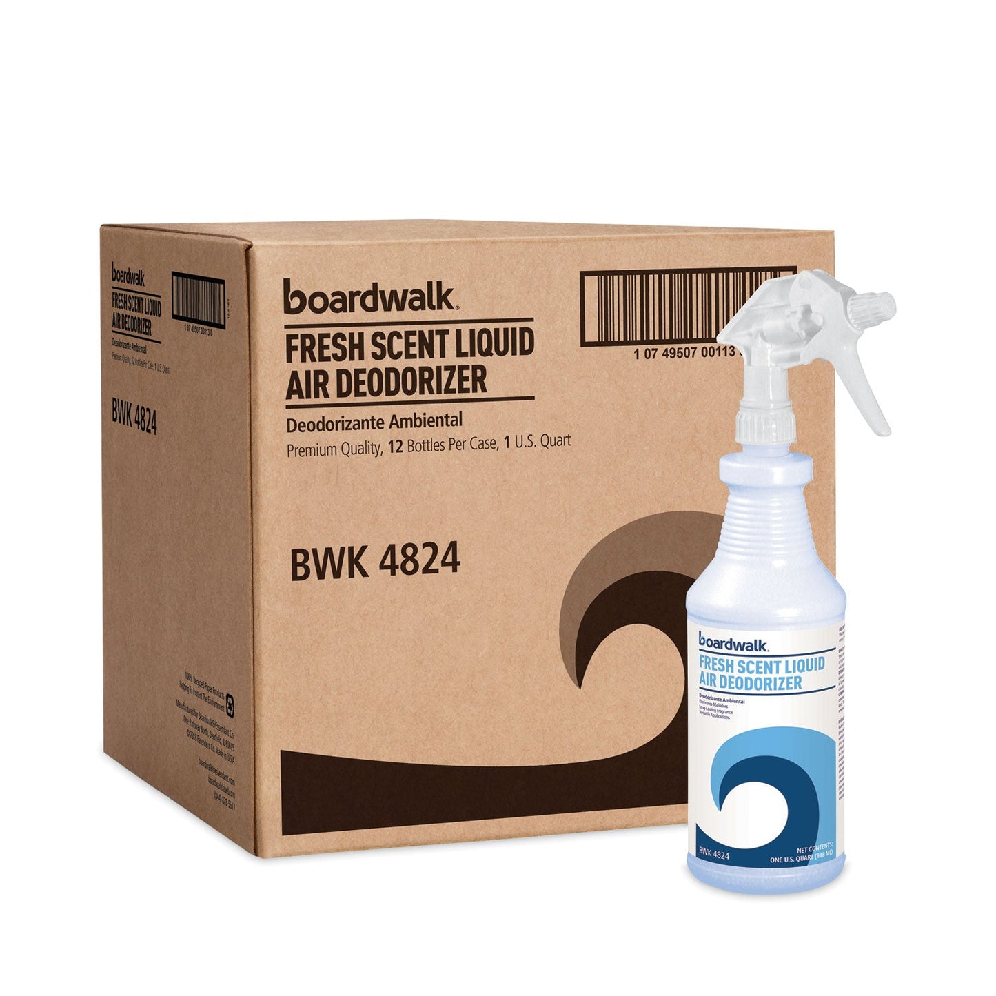 Boardwalk Fresh Scent Air Freshener, 32 oz Spray Bottle, 12/Carton