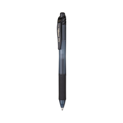 Pentel EnerGel-X Gel Pen, Retractable, Medium 0.7 mm, Black Ink, Black Barrel, Dozen
