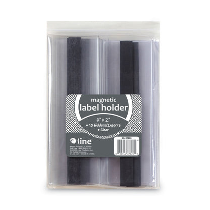 C-Line Clear Magnetic Label Holders, Side Load, 6 x 2, 10/Pack