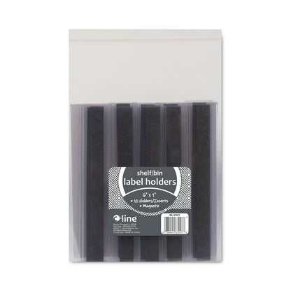 C-Line HOL-DEX Magnetic Shelf/Bin Label Holders, Side Load, 1 x 6, Clear, 10/Box