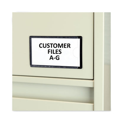 C-Line Slap-Stick Magnetic Label Holders, Side Load, 4.25 x 2.5, Black, 10/Pack