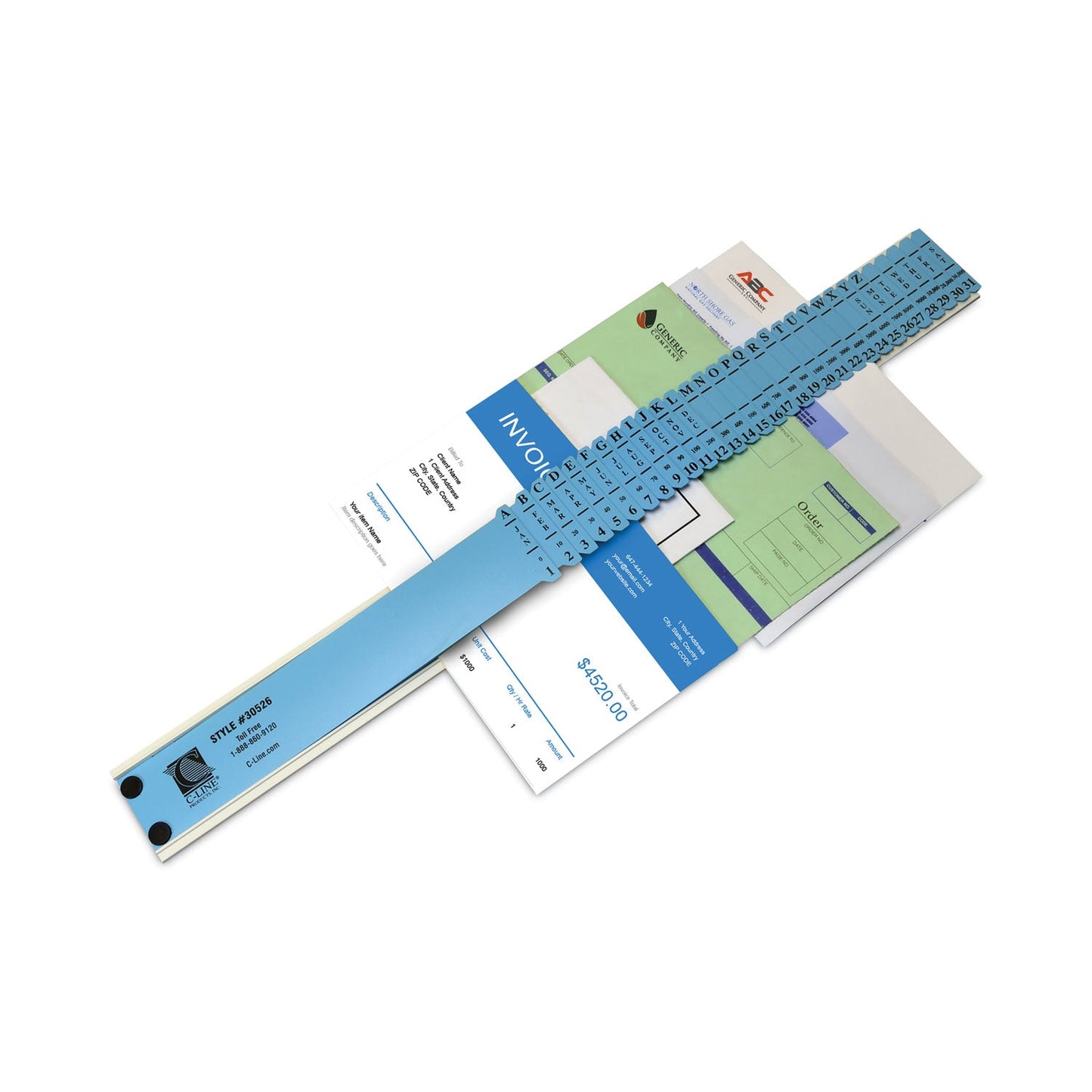 C-Line Plastic Indexed Sorter, 31 Dividers, Alpha/Numeric/Month/Date/Day Index, Letter Size, Blue Frame
