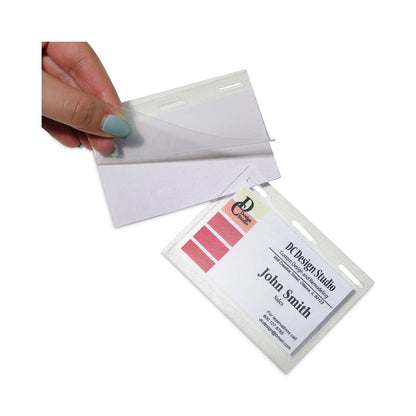 C-Line Self-Laminating Magnetic Style Name Badge Holder Kit, 2" x 3", Clear, 20/Box