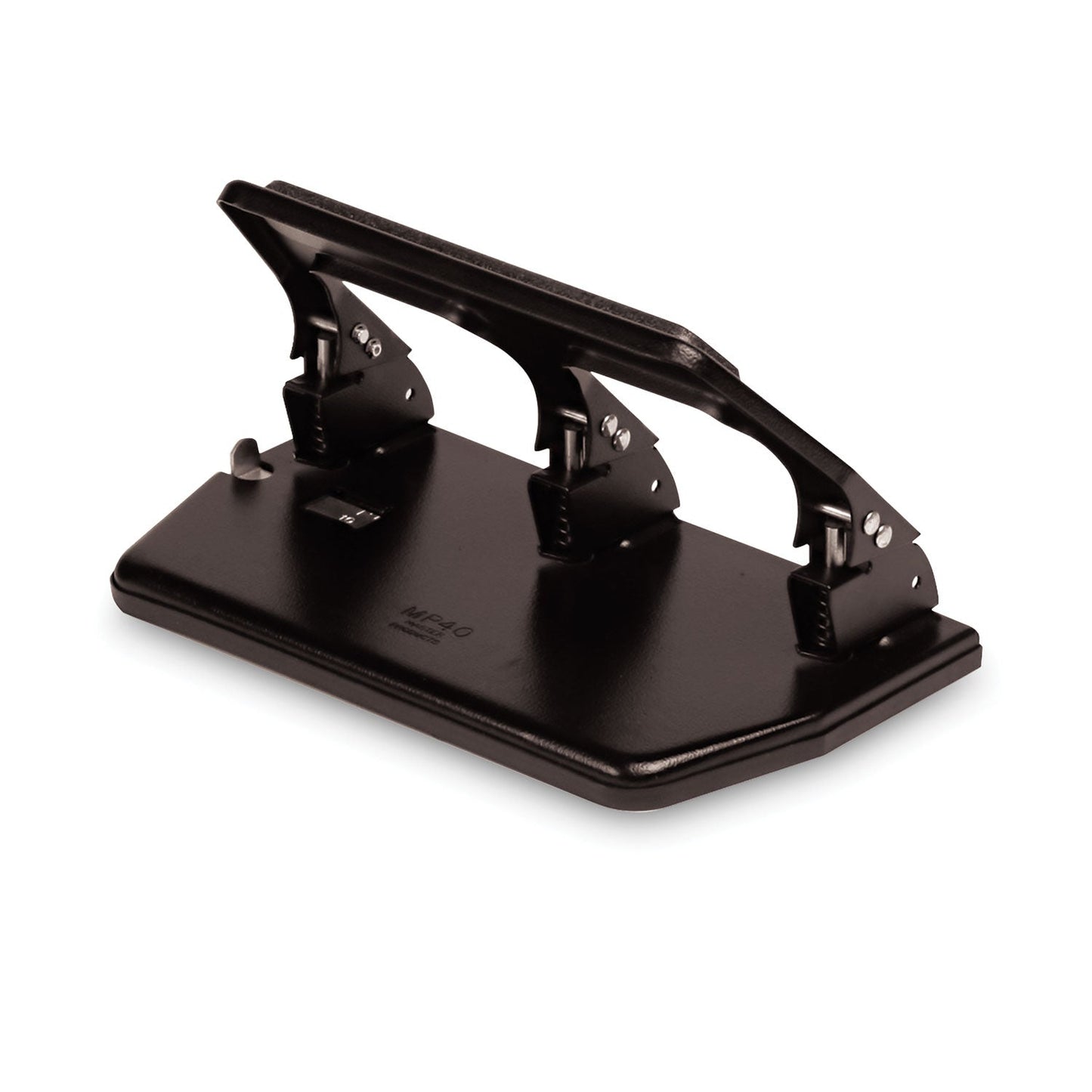 Master 30-Sheet Heavy-Duty Three-Hole Punch with Gel Padded Handle, 9/32" Holes, Black