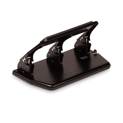 Master 30-Sheet Heavy-Duty Three-Hole Punch with Gel Padded Handle, 9/32" Holes, Black