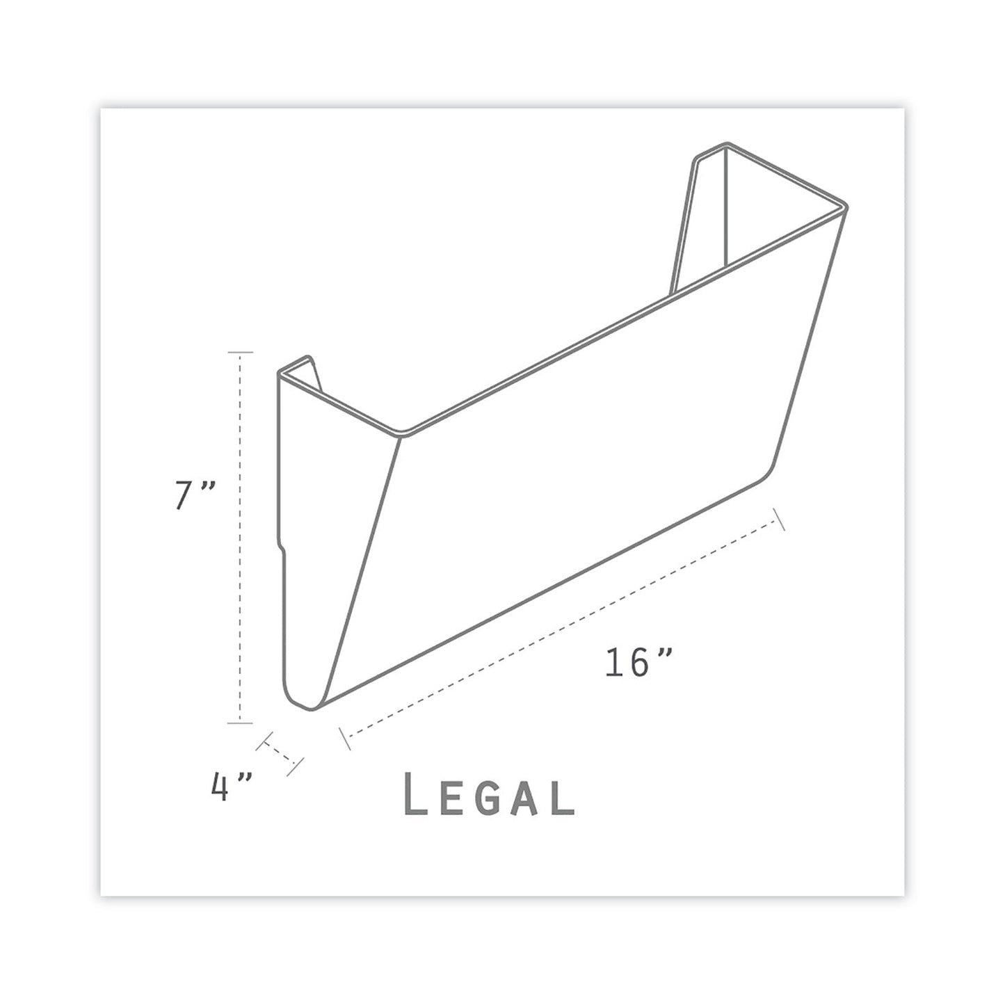Storex Wall File, Legal Size, 16" x 4" x 7", Clear