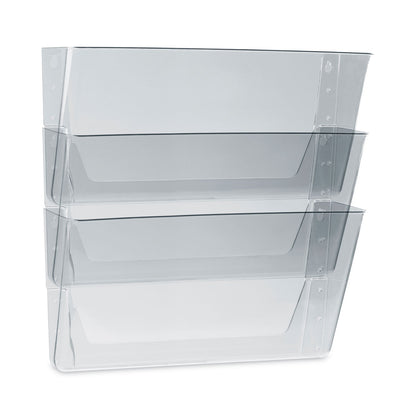 Storex Wall File, 3 Sections, Legal Size 16" x 4" x 14", Clear, 3/Set